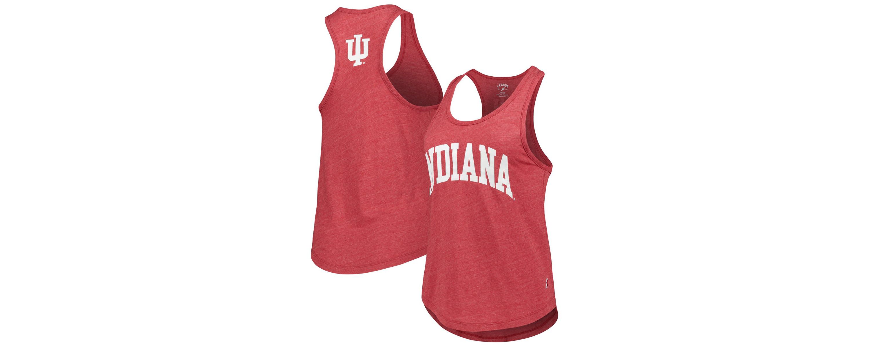 NCAA Indiana Hoosiers Two-Hit Intramural Tri-Blend Scoop Neck Racerback Tank Top