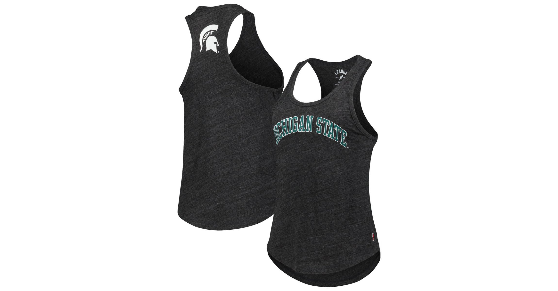 NCAA Michigan State Spartans Two-Hit Intramural Tri-Blend Scoop Neck Racerback Tank Top