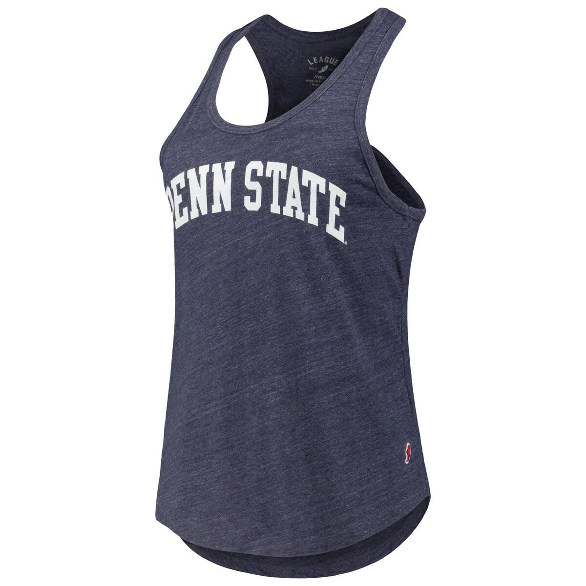 NCAA Heather Penn State Nittany Lions Two-Hit Intramural Tri-Blend Scoop Neck Racerback Tank Top