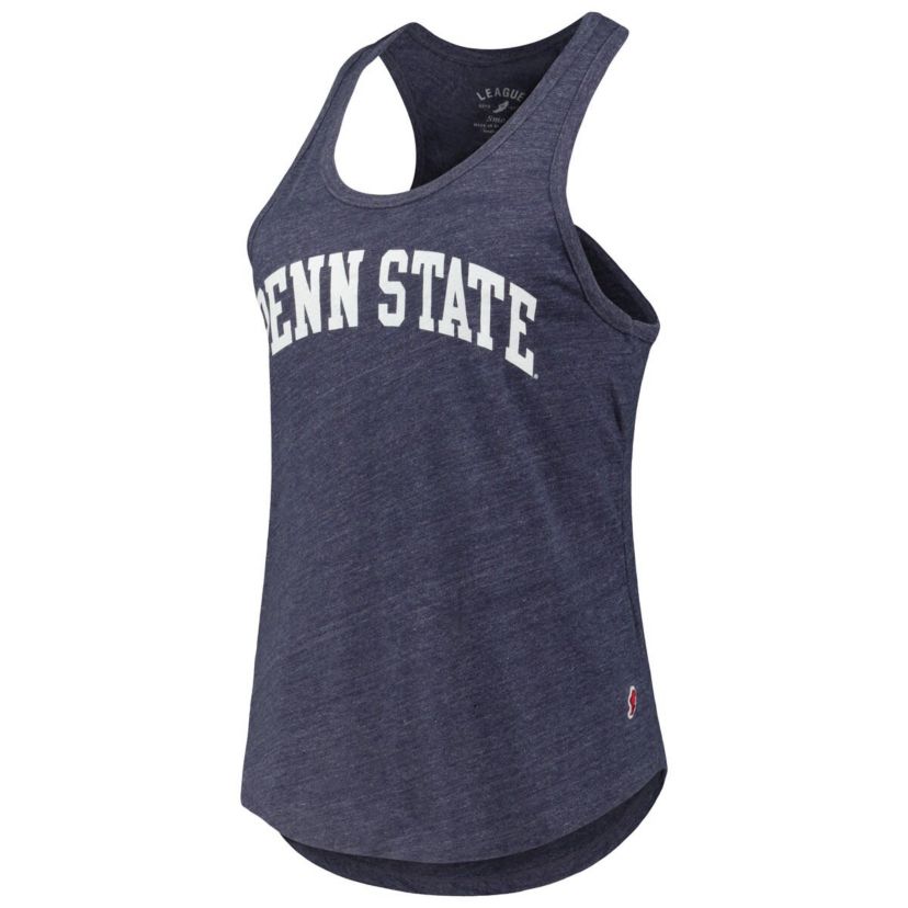 NCAA Heather Penn State Nittany Lions Two-Hit Intramural Tri-Blend Scoop Neck Racerback Tank Top