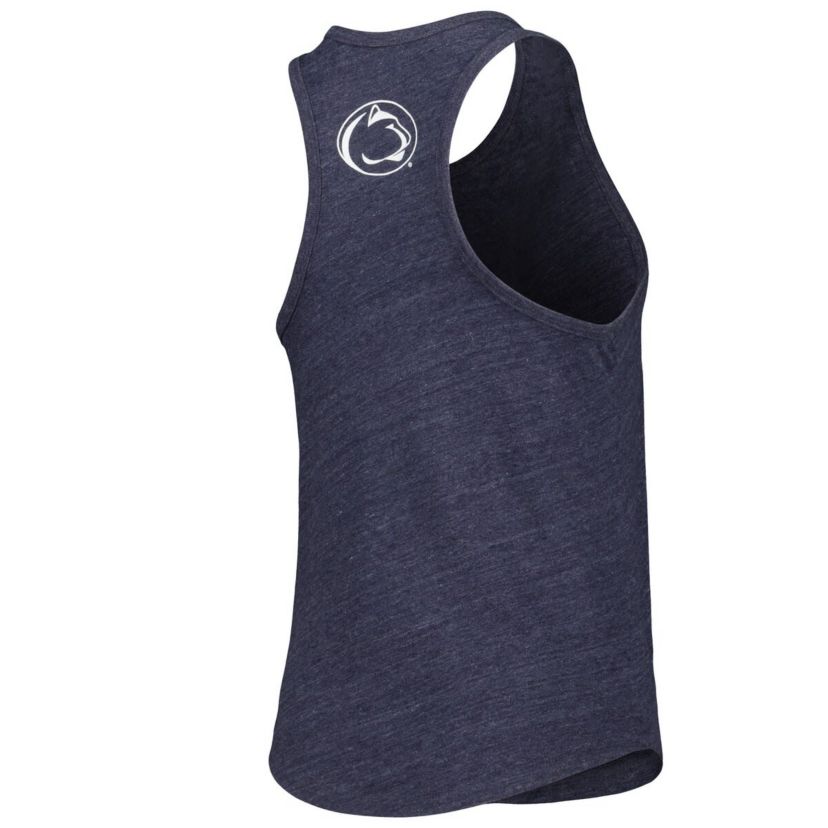 NCAA Heather Penn State Nittany Lions Two-Hit Intramural Tri-Blend Scoop Neck Racerback Tank Top