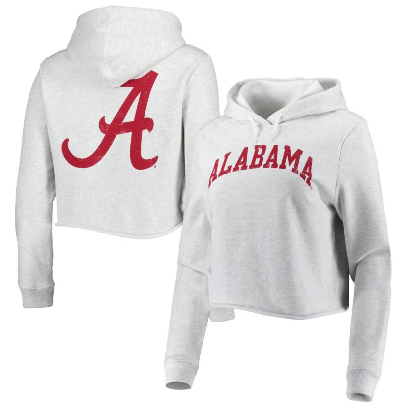 Alabama Crimson Tide NCAA Alabama Tide 2-Hit 1636 Cropped Pullover Hoodie