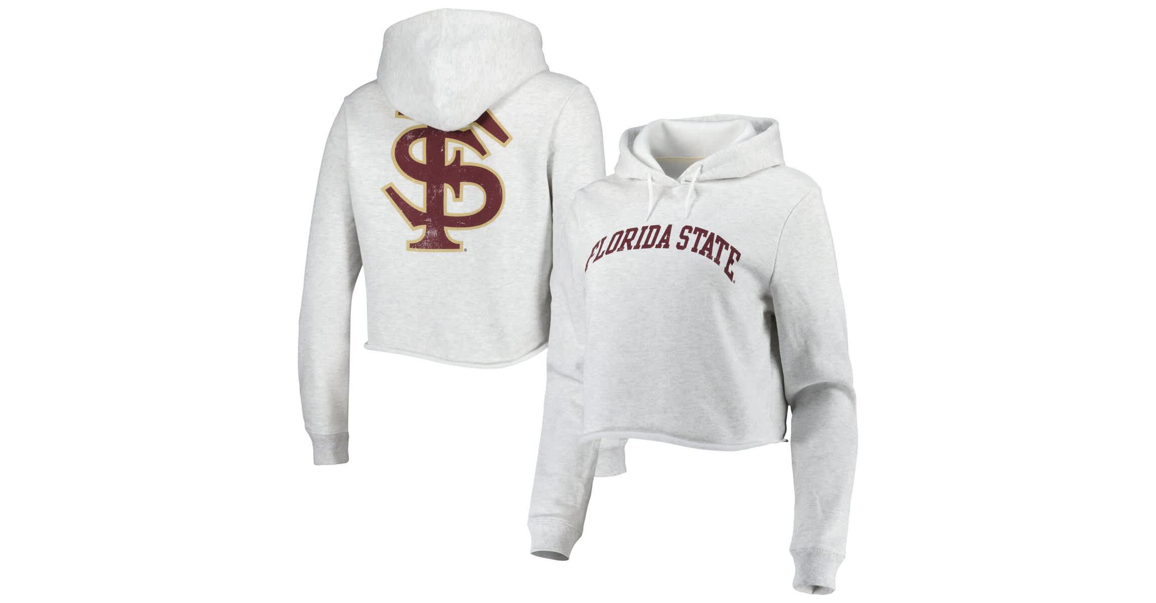 NCAA Florida State Seminoles 2-Hit 1636 Cropped Pullover Hoodie