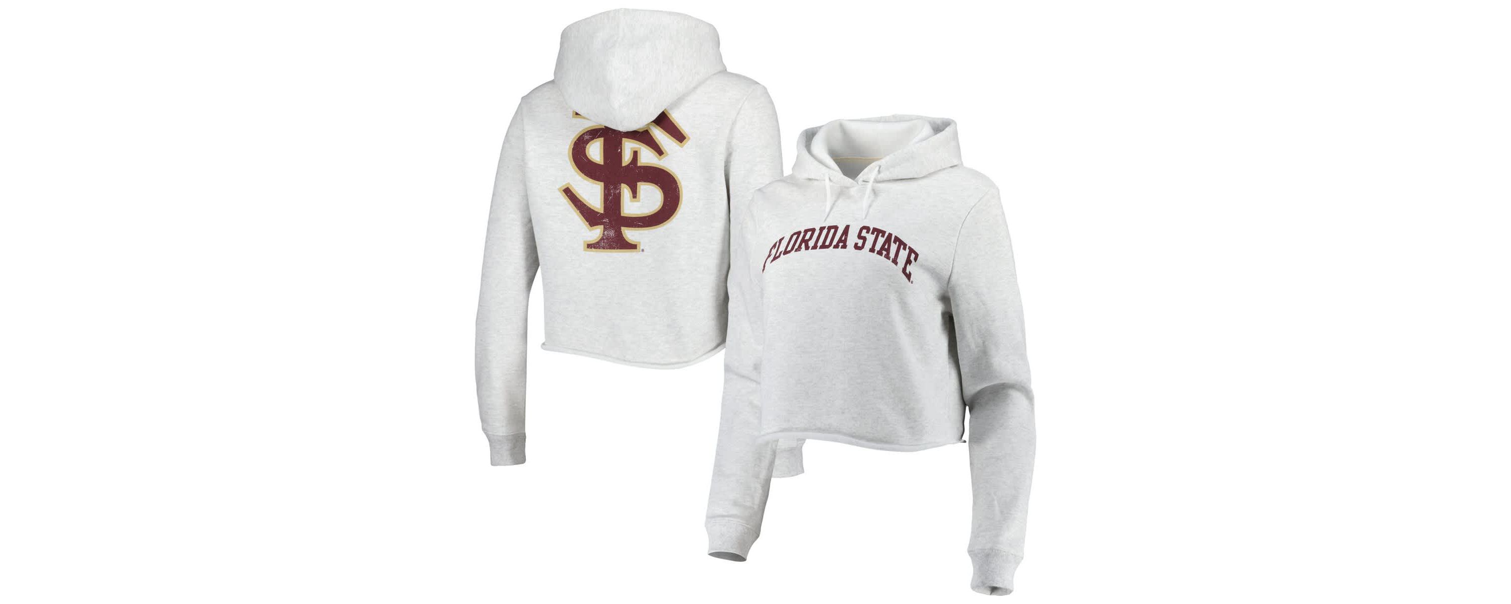 NCAA Florida State Seminoles 2-Hit 1636 Cropped Pullover Hoodie