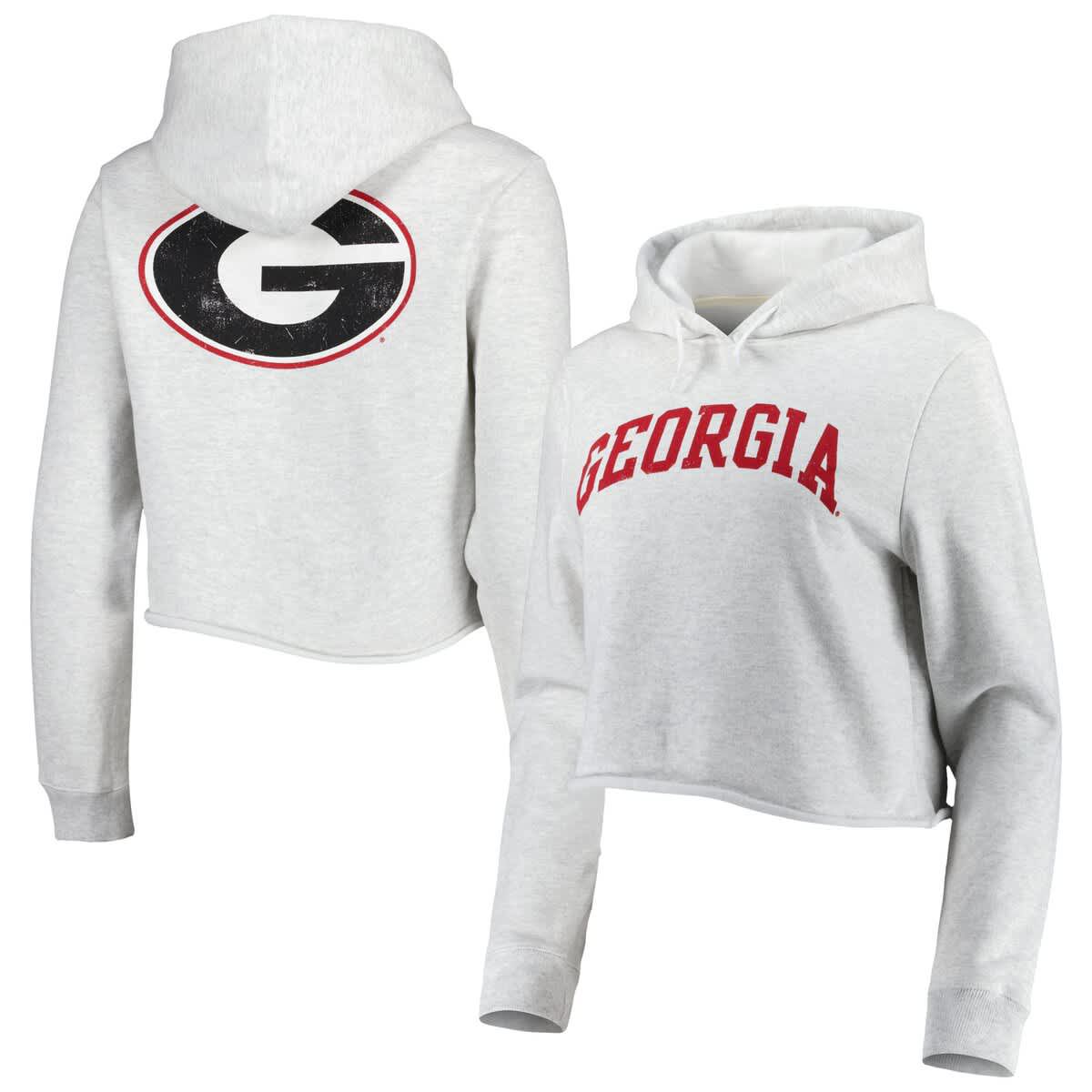 NCAA Georgia Bulldogs 2-Hit 1636 Cropped Pullover Hoodie