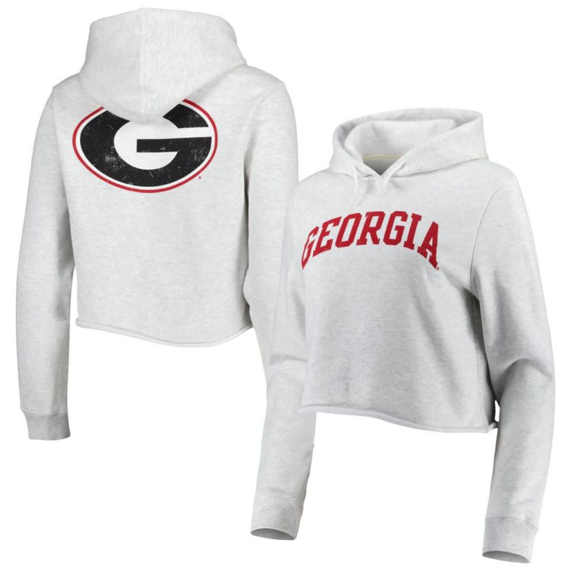 NCAA Georgia Bulldogs 2-Hit 1636 Cropped Pullover Hoodie