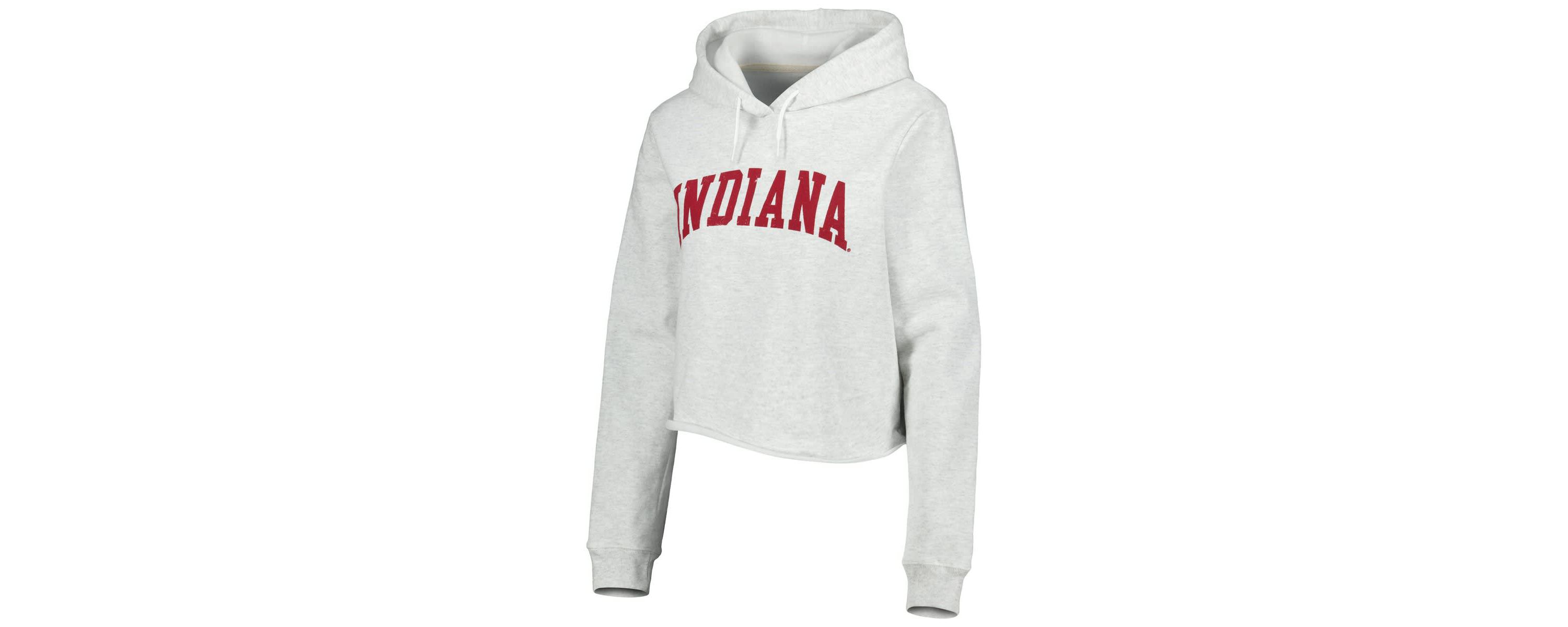 NCAA Indiana Hoosiers 2-Hit 1636 Cropped Pullover Hoodie
