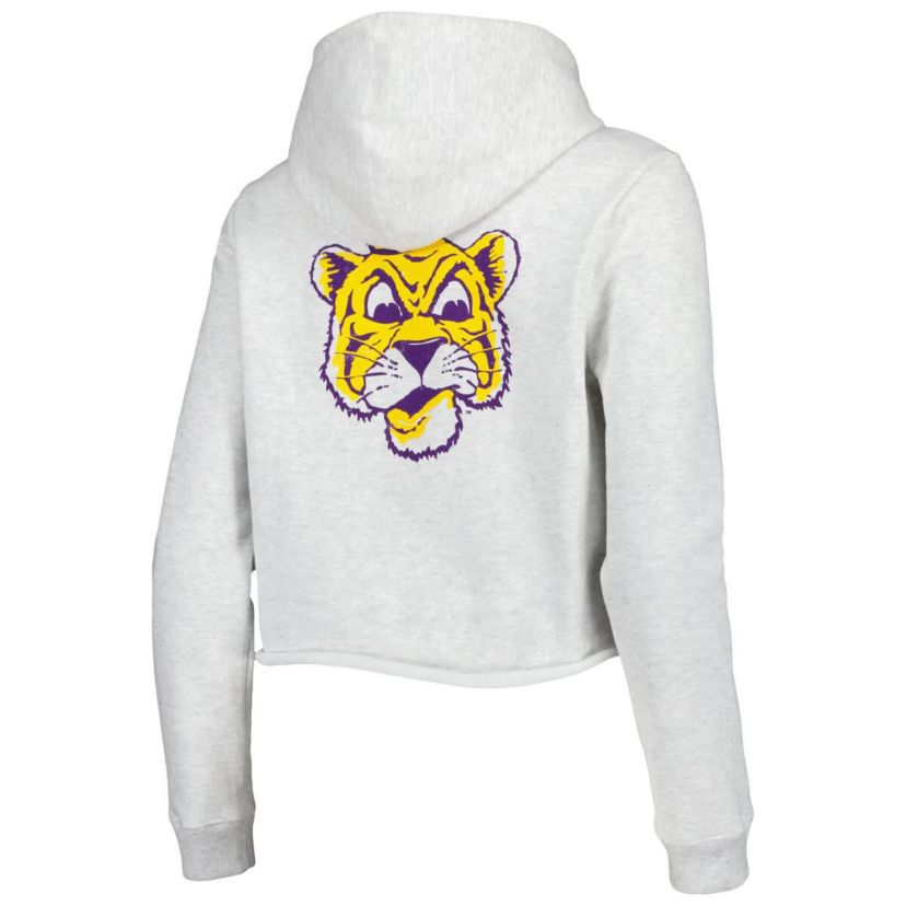 NCAA LSU Tigers 2-Hit 1636 Cropped Pullover Hoodie