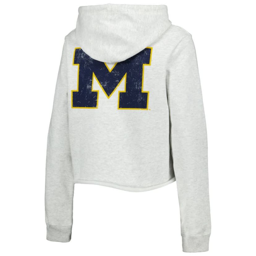 NCAA Michigan Wolverines 2-Hit 1636 Cropped Pullover Hoodie