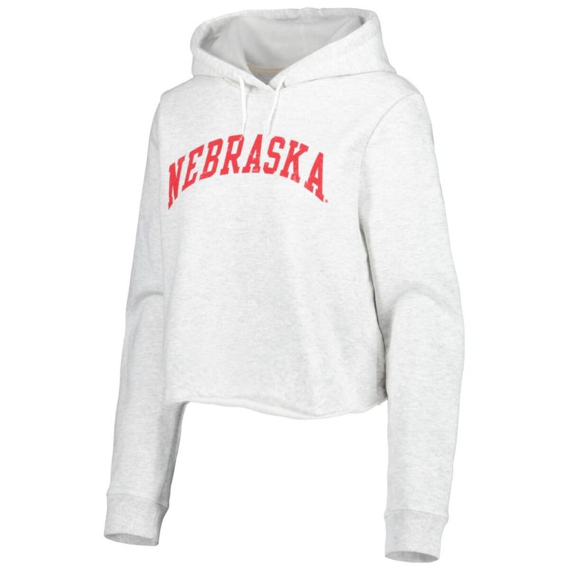 NCAA Nebraska Huskers 2-Hit 1636 Cropped Pullover Hoodie