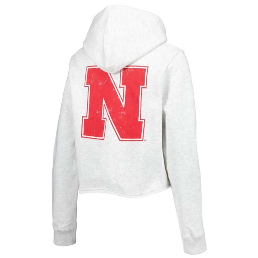NCAA Nebraska Huskers 2-Hit 1636 Cropped Pullover Hoodie