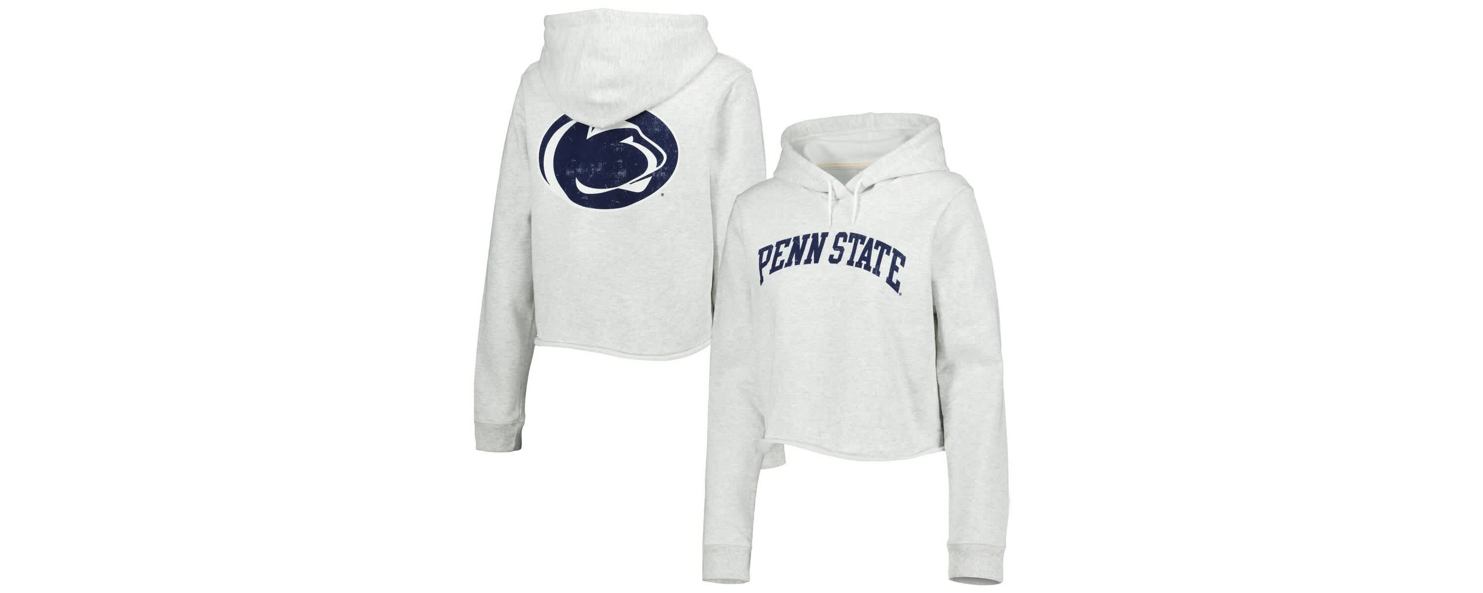 NCAA Penn State Nittany Lions 2-Hit 1636 Cropped Pullover Hoodie