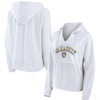 MLB Fanatics Milwaukee Brewers Striped Arch Pullover Hoodie