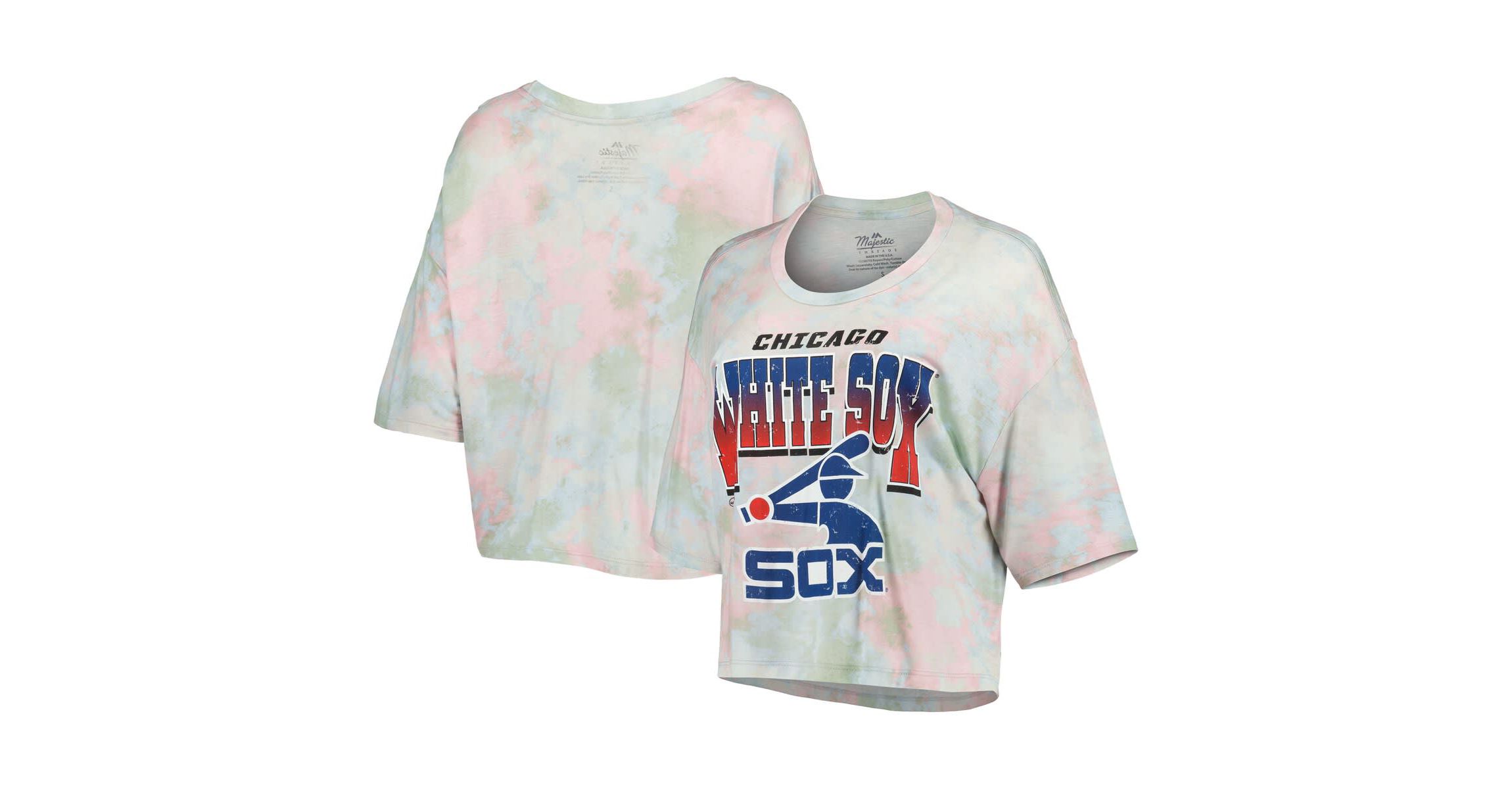Chicago White Sox MLB Chicago Sox Cooperstown Collection Tie-Dye Boxy Cropped Tri-Blend T-Shirt
