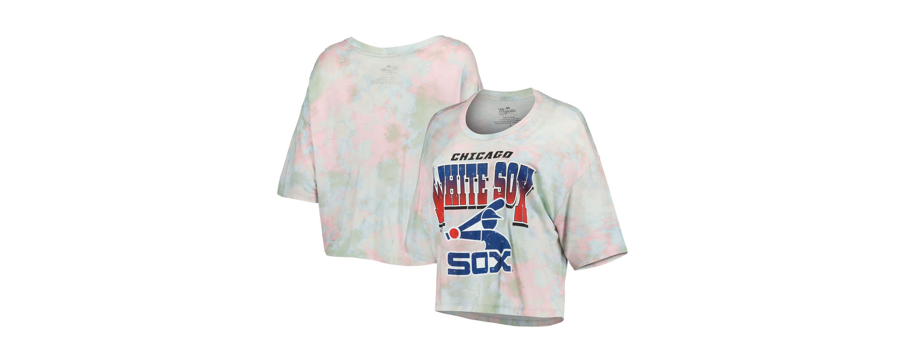 Chicago White Sox MLB Chicago Sox Cooperstown Collection Tie-Dye Boxy Cropped Tri-Blend T-Shirt