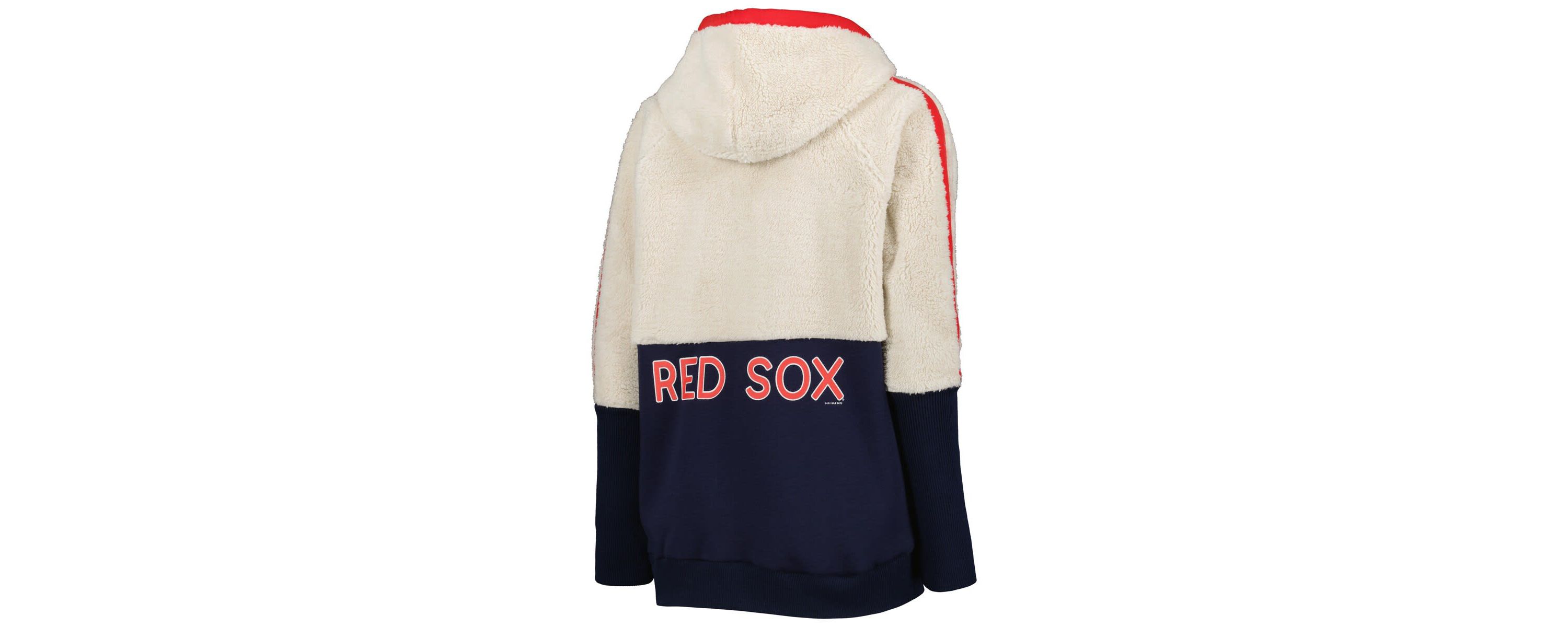 Boston Red Sox MLB Oatmeal/Navy Boston Sox Shuffle It Raglan Full-Zip Hoodie