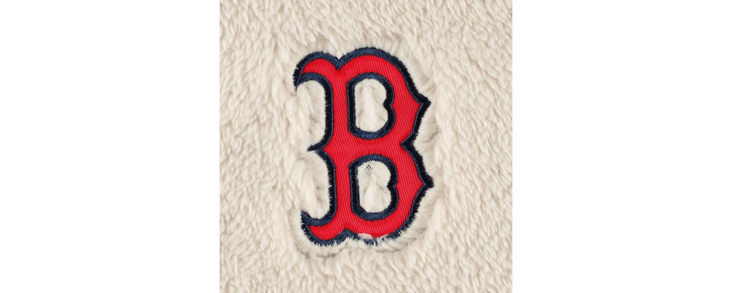 Boston Red Sox MLB Oatmeal/Navy Boston Sox Shuffle It Raglan Full-Zip Hoodie