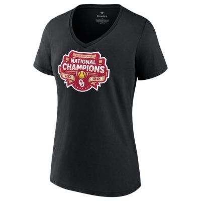 NCAA Fanatics Oklahoma Sooners 2022 NCAA Softball NCAA World Series s Strike V-Neck T-Shirt