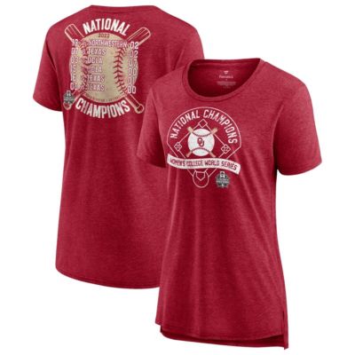 NCAA Fanatics ed Oklahoma Sooners 2022 NCAA Softball NCAA World Series s Slide Schedule T-Shirt