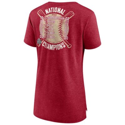 NCAA Fanatics ed Oklahoma Sooners 2022 NCAA Softball NCAA World Series s Slide Schedule T-Shirt