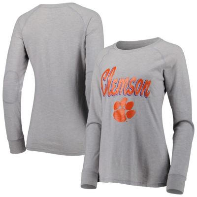 NCAA Clemson Tigers Payton Elbow Patch Slub Raglan Long Sleeve T-Shirt