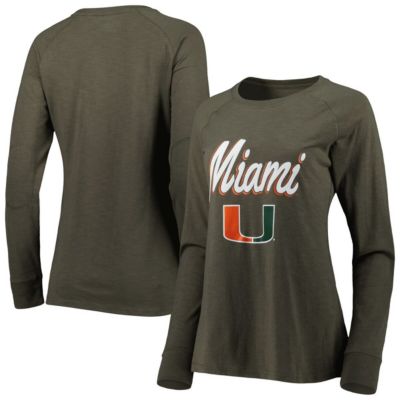 Miami (FL) Hurricanes NCAA Miami Hurricanes Payton Elbow Patch Slub Raglan Long Sleeve T-Shirt