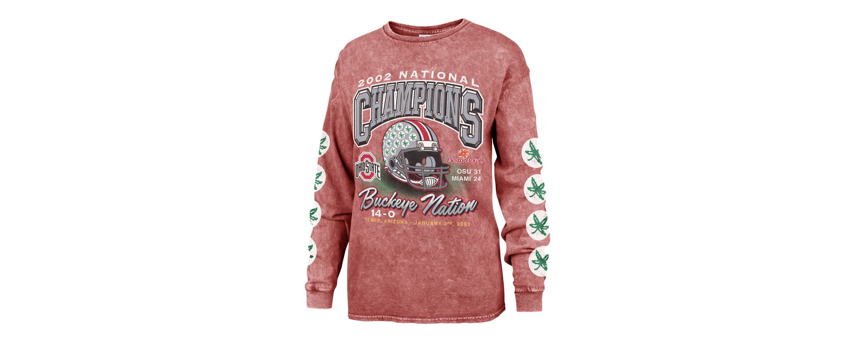 NCAA Ohio State Buckeyes Vintage Tubular Boyfriend Long Sleeve T-Shirt
