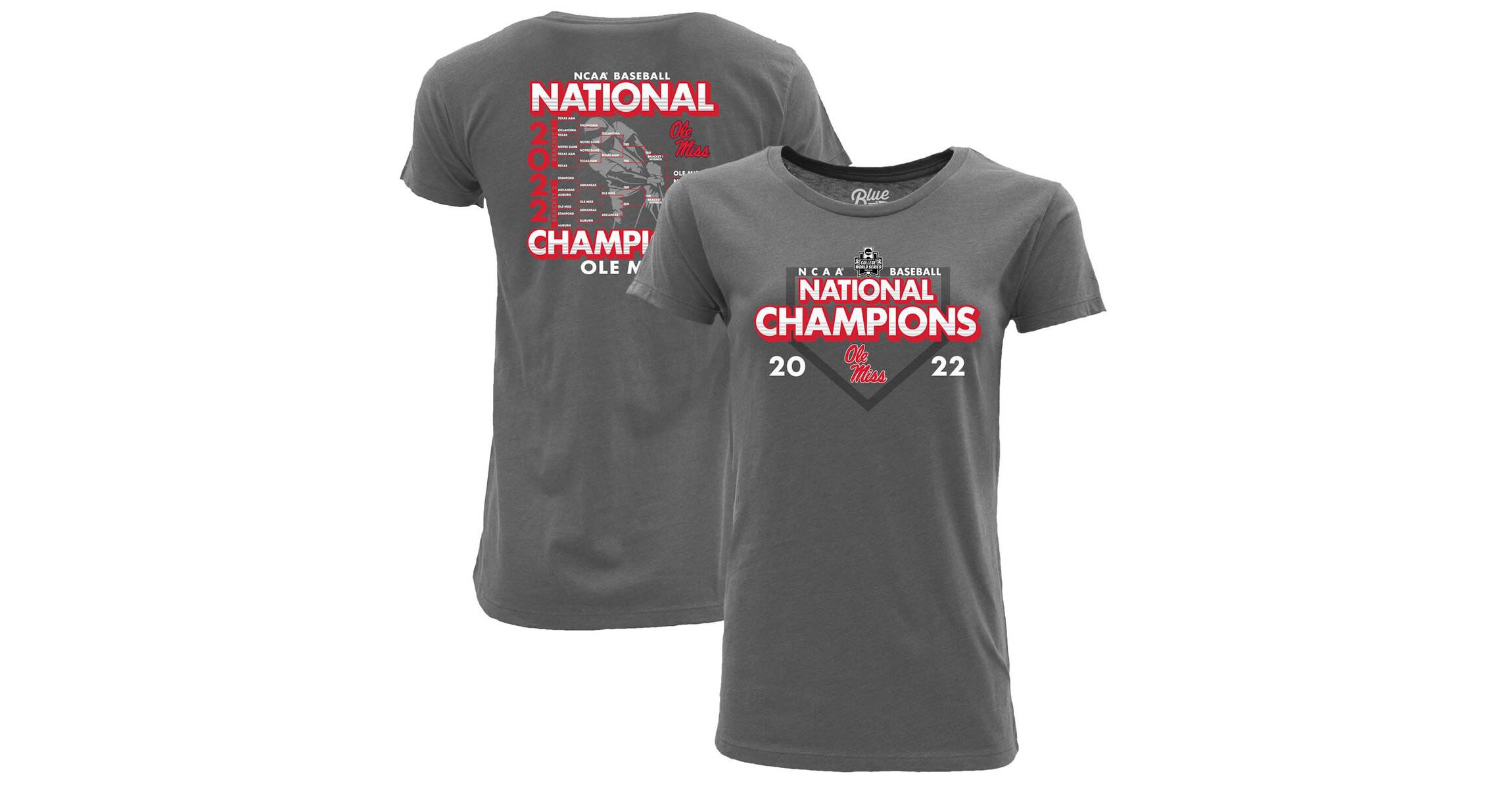 NCAA ed Ole Miss Rebels 2022 NCAA Baseball NCAA World Series s Schedule T-Shirt