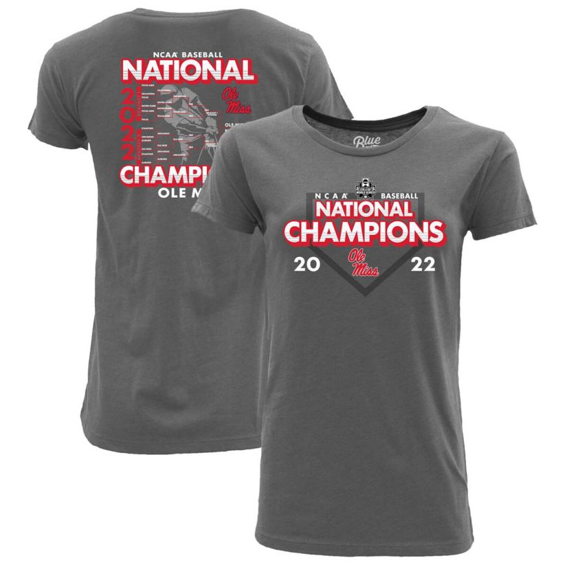 NCAA ed Ole Miss Rebels 2022 NCAA Baseball NCAA World Series s Schedule T-Shirt