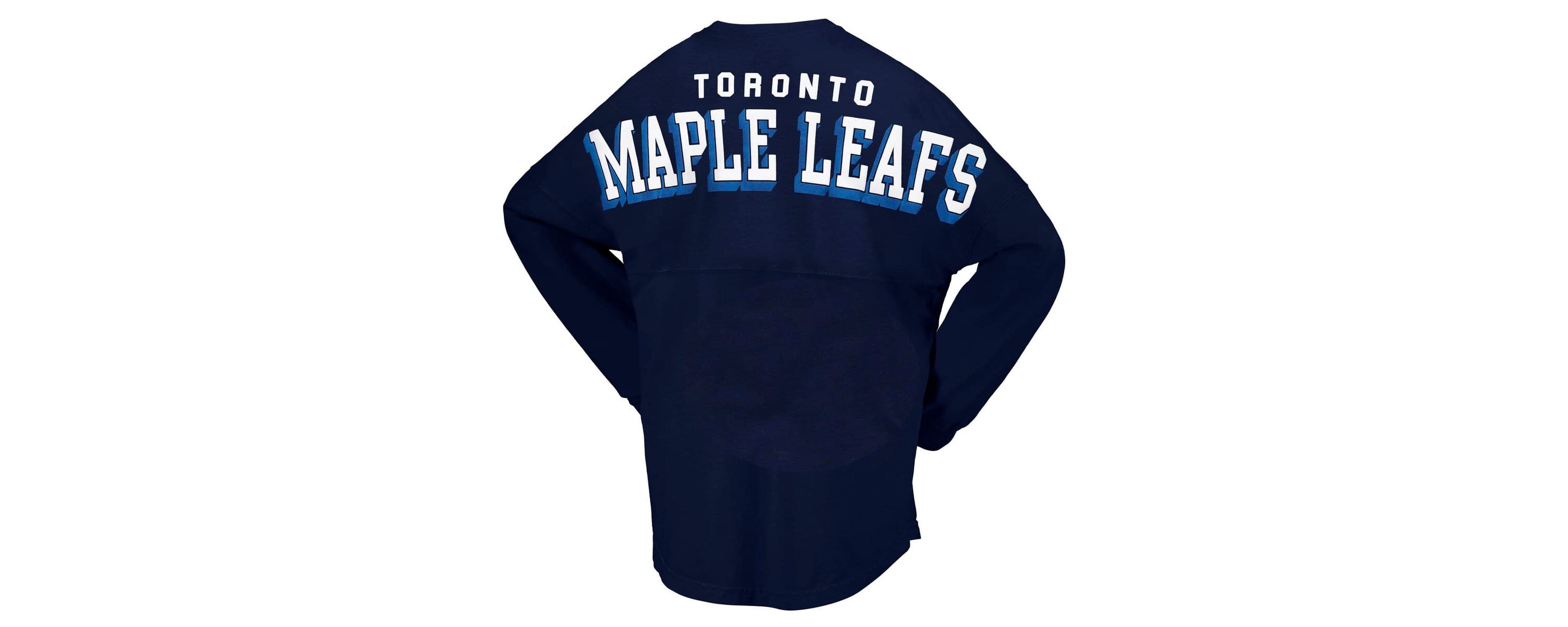 NHL Fanatics Toronto Maple Leafs Spirit Lace-Up V-Neck Long Sleeve Jersey T-Shirt
