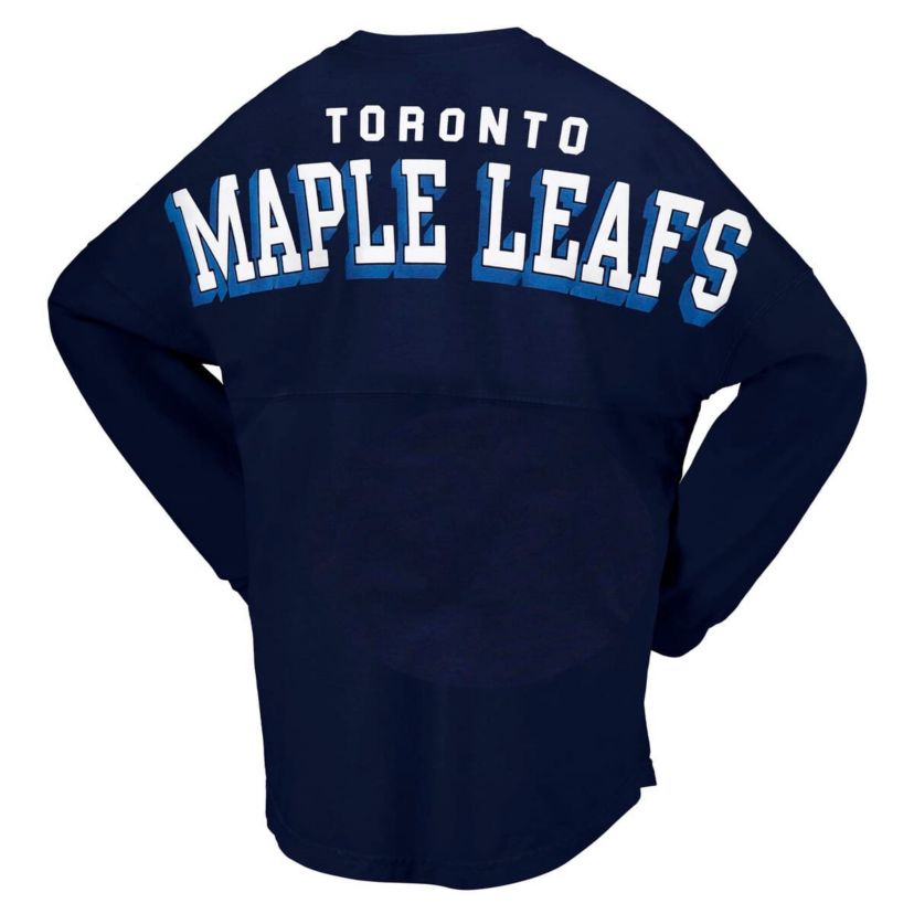 NHL Fanatics Toronto Maple Leafs Spirit Lace-Up V-Neck Long Sleeve Jersey T-Shirt