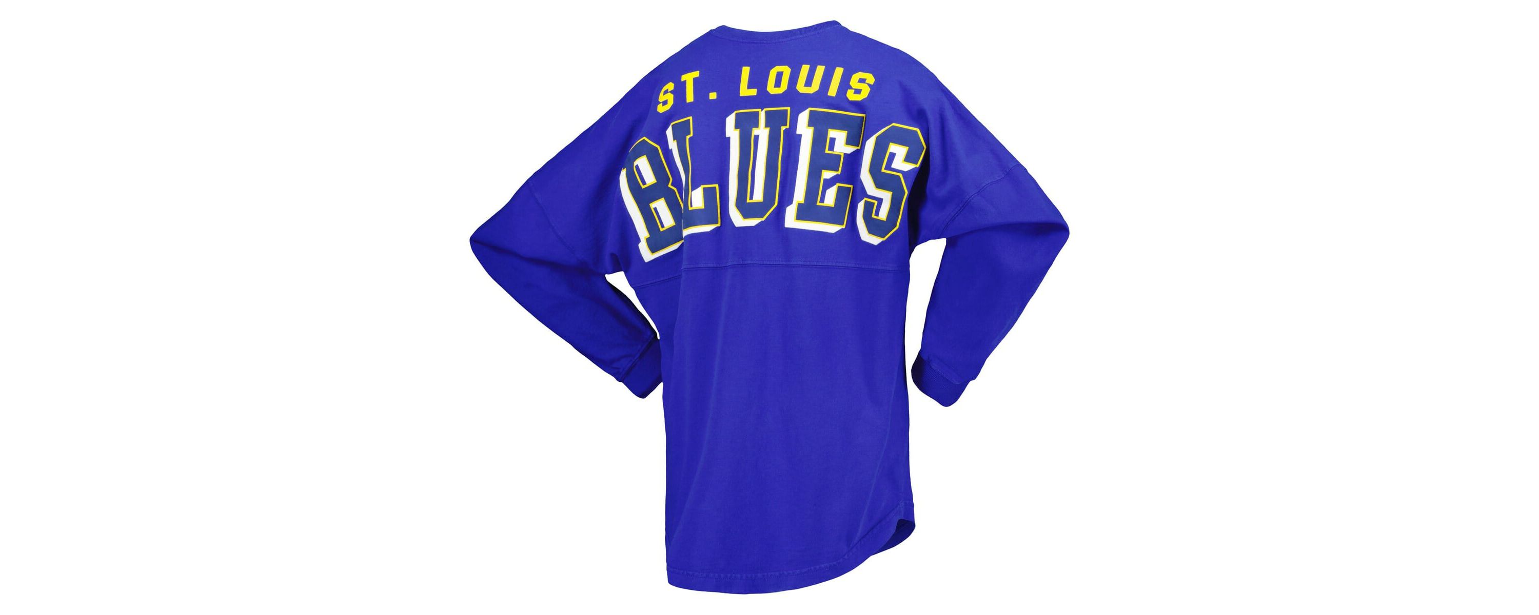 NHL Fanatics St. Louis Blues Spirit Lace-Up V-Neck Long Sleeve Jersey T-Shirt