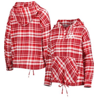 NCAA Oklahoma Sooners Mainstay Lightweight Flannel Plaid Pullover Hoodie