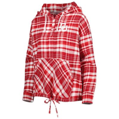 NCAA Oklahoma Sooners Mainstay Lightweight Flannel Plaid Pullover Hoodie