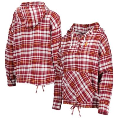 NCAA Arizona State Sun Devils Mainstay Lightweight Flannel Plaid Pullover Hoodie