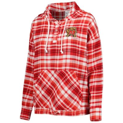 NCAA Maryland Terrapins Mainstay Lightweight Flannel Plaid Pullover Hoodie