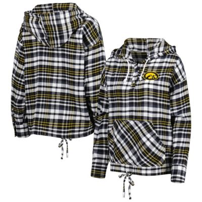 NCAA Iowa Hawkeyes Mainstay Lightweight Flannel Plaid Pullover Hoodie