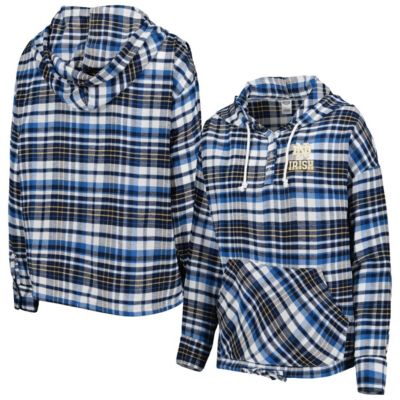 NCAA Notre Dame Fighting Irish Mainstay Lightweight Flannel Plaid Pullover Hoodie