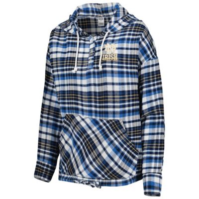 NCAA Notre Dame Fighting Irish Mainstay Lightweight Flannel Plaid Pullover Hoodie