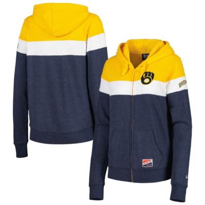 MLB Milwaukee Brewers Colorblock Full-Zip Hoodie Jacket