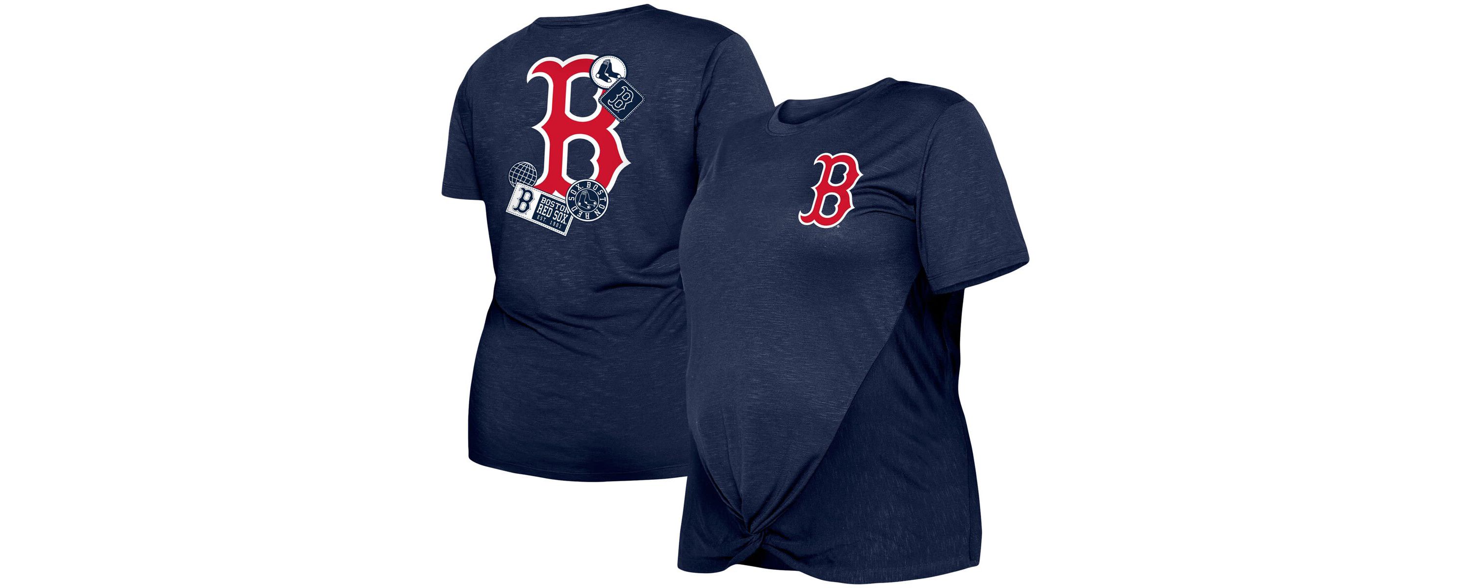 Boston Red Sox MLB Boston Sox Plus Size Two-Hit Front Knot T-Shirt