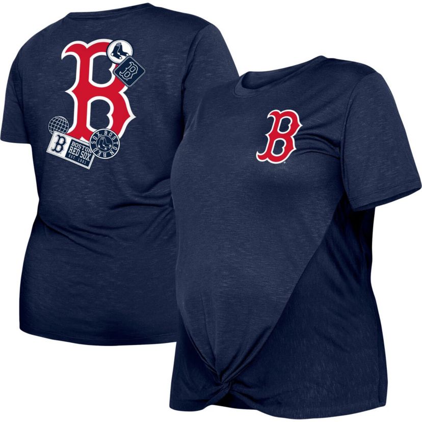 Boston Red Sox MLB Boston Sox Plus Size Two-Hit Front Knot T-Shirt