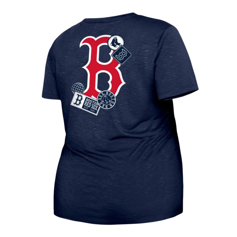 Boston Red Sox MLB Boston Sox Plus Size Two-Hit Front Knot T-Shirt