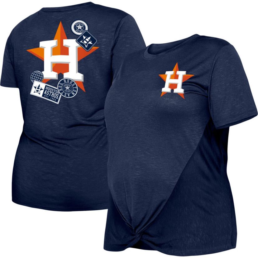 MLB Houston Astros Plus Size Two-Hit Front Knot T-Shirt