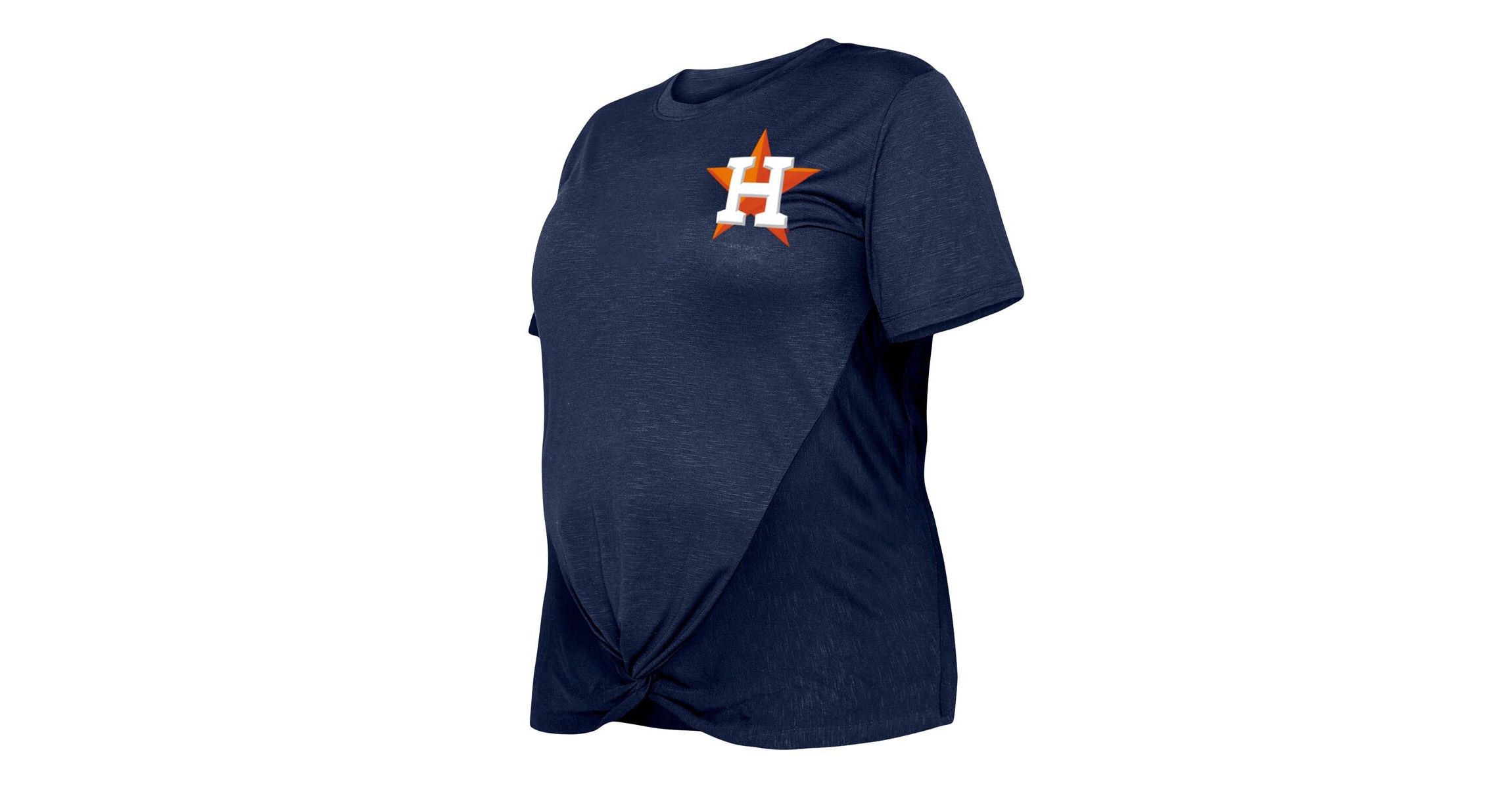 MLB Houston Astros Plus Size Two-Hit Front Knot T-Shirt