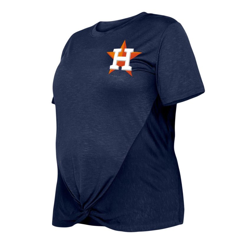 MLB Houston Astros Plus Size Two-Hit Front Knot T-Shirt