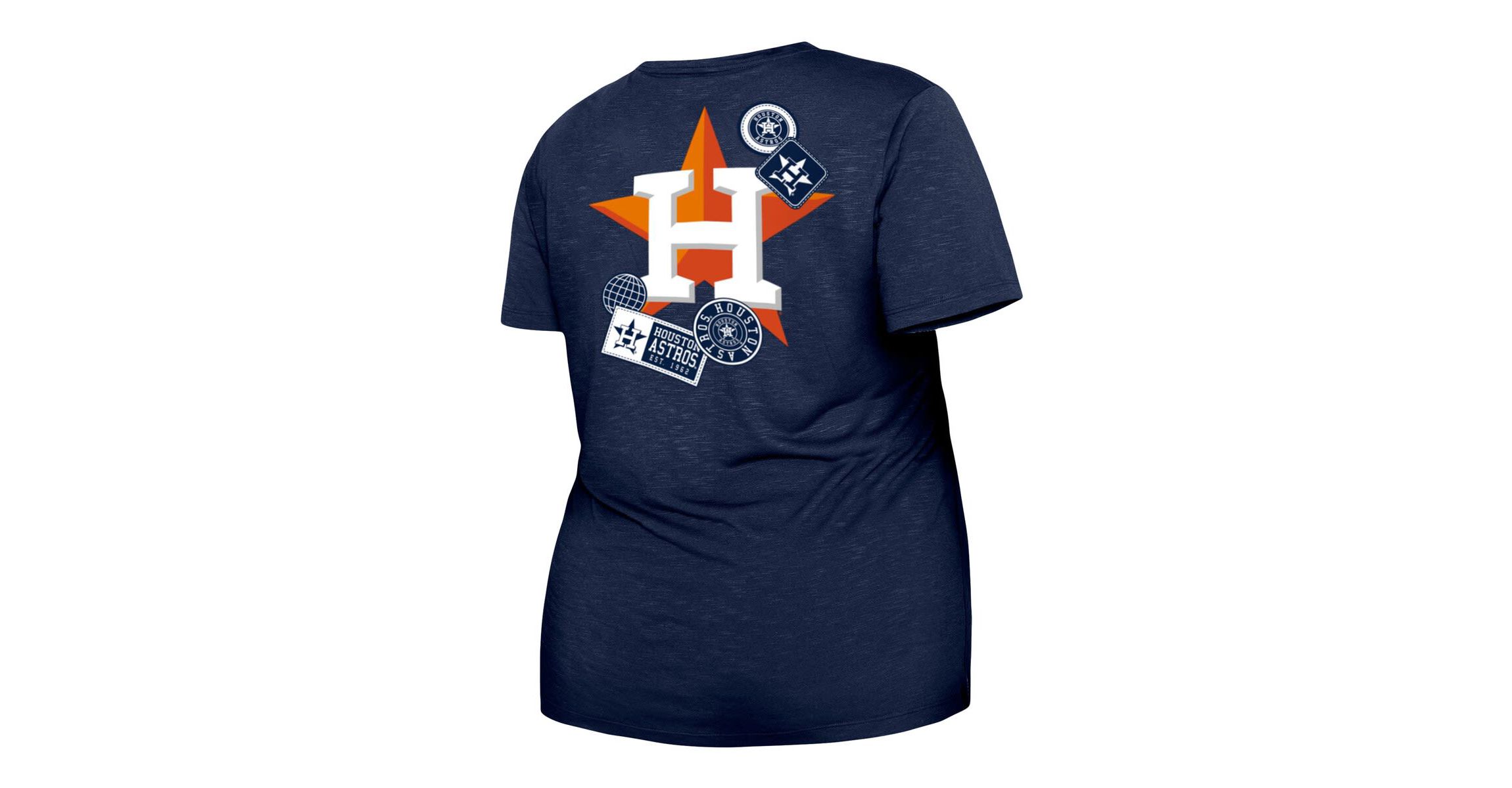 MLB Houston Astros Plus Size Two-Hit Front Knot T-Shirt