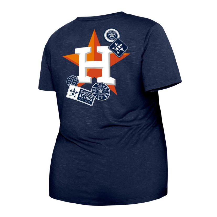 MLB Houston Astros Plus Size Two-Hit Front Knot T-Shirt