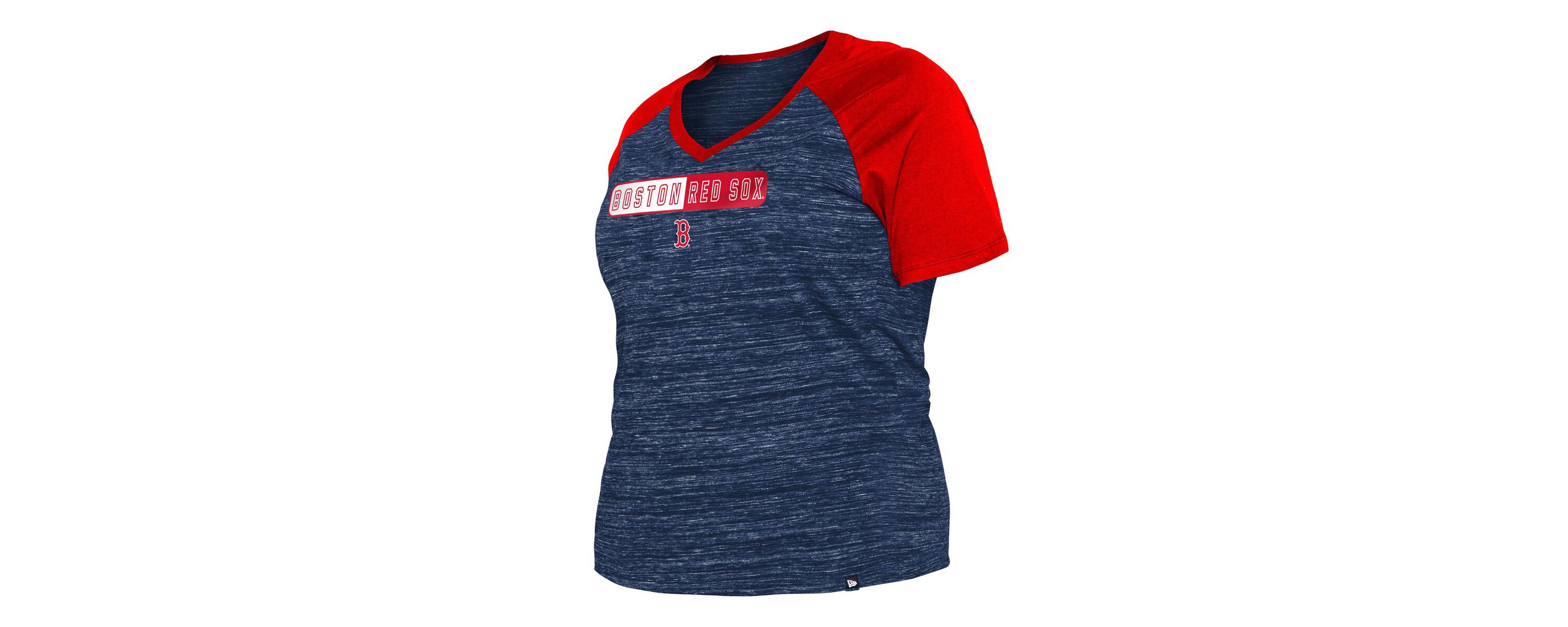 Boston Red Sox MLB Boston Sox Plus Size Space Dye Raglan V-Neck T-Shirt