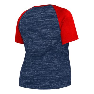 Boston Red Sox MLB Plus Space Dye Raglan V-Neck T-Shirt